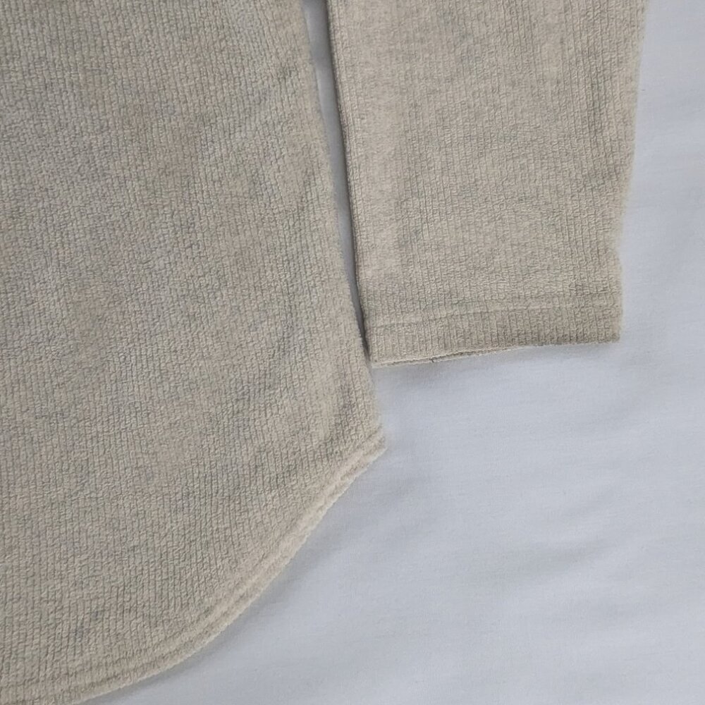 VTG Cream Ribbed Button Front Collared Shacket Jacket Shhirt - Picture 6 of 7